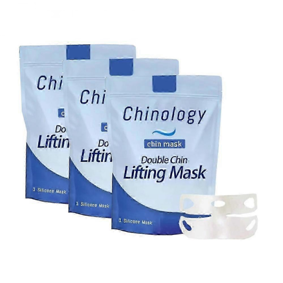 3pcs1-3X Chinology Double Chin Lifting Mask, Chinology Double Chin Mask, V Line Lifting Double Chin Mask, Chinology Face & Neck Jawline Firming Mask