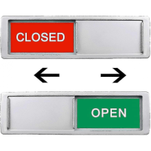 Silver-open close signOpen Closed Sign, Open Signs Privacy Slide Door Sign Indicator High Quality