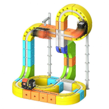 Set di treni elettrici antigravità da 105 pezzi, macchinine flessibili da 167 pezzi, kit magnetico STEM fai da te, regalo per bambini