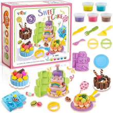 Geburtstagsparty-Knete-Set für Kinder 2-8 Jahre mit 5 Knetmassen und Kuchen