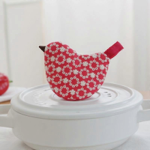 1Pc Coperchio per pentola con Motivo Uccello Ricamato, Isolamento Termico, Anti-scottatura, in Cotone Resistente al Calore