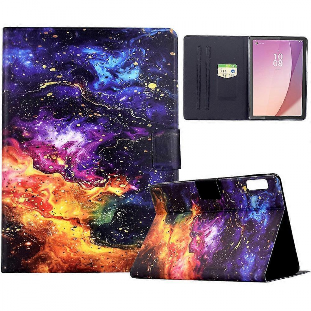Multicolornebulafor Lenovo Tab M9 Tb-310Fu Stand Case Pattern Printing Tablet Leather Cover With Auto Wake Sleep - D 7057162721826