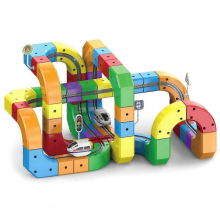 123pcs2025 Hot Toys Magic Track Cube & New Klick Rail Electric Train Set, 123PCS Flexible Race Track, Gravity-Defying 3D STEM Learning Toy for Kids