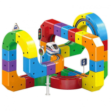 81pcs2025 Hot Toys Magic Track Cube & New Klick Rail Electric Train Set, 123PCS Flexible Race Track, Gravity-Defying 3D STEM Learning Toy for Kids