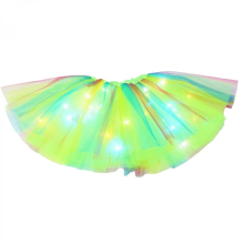 Gonna tutù LED luminosa verde, gonna da ballo elastica a 3 strati con luce magica da principessa LED