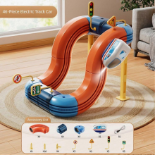 46pcsEducational DIY Magic Trains Track Building Blocks for Kids - Boosts STEM Skills, IQ & Creativity, Perfect Birthday Present