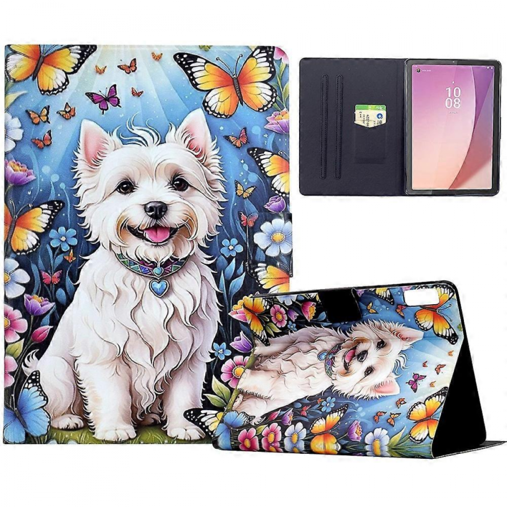 Multicolordogfor Lenovo Tab M9 Tb-310Fu Stand Case Pattern Printing Tablet Leather Cover With Auto Wake Sleep - D 7057162663379