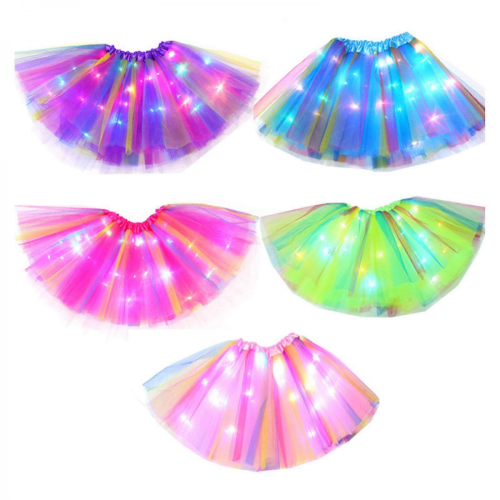 Jupe tutu lumineuse LED bleue à 3 couches élastiques 1