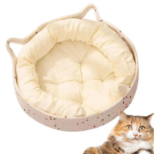 Donut Kattenbed, Schattig Bed voor Binnenkatten, Katoenen Touwnestkussen, Huisdierbenodigdheden voor Kittens, Slapende, Kalmerende Krabpaal, Huis B