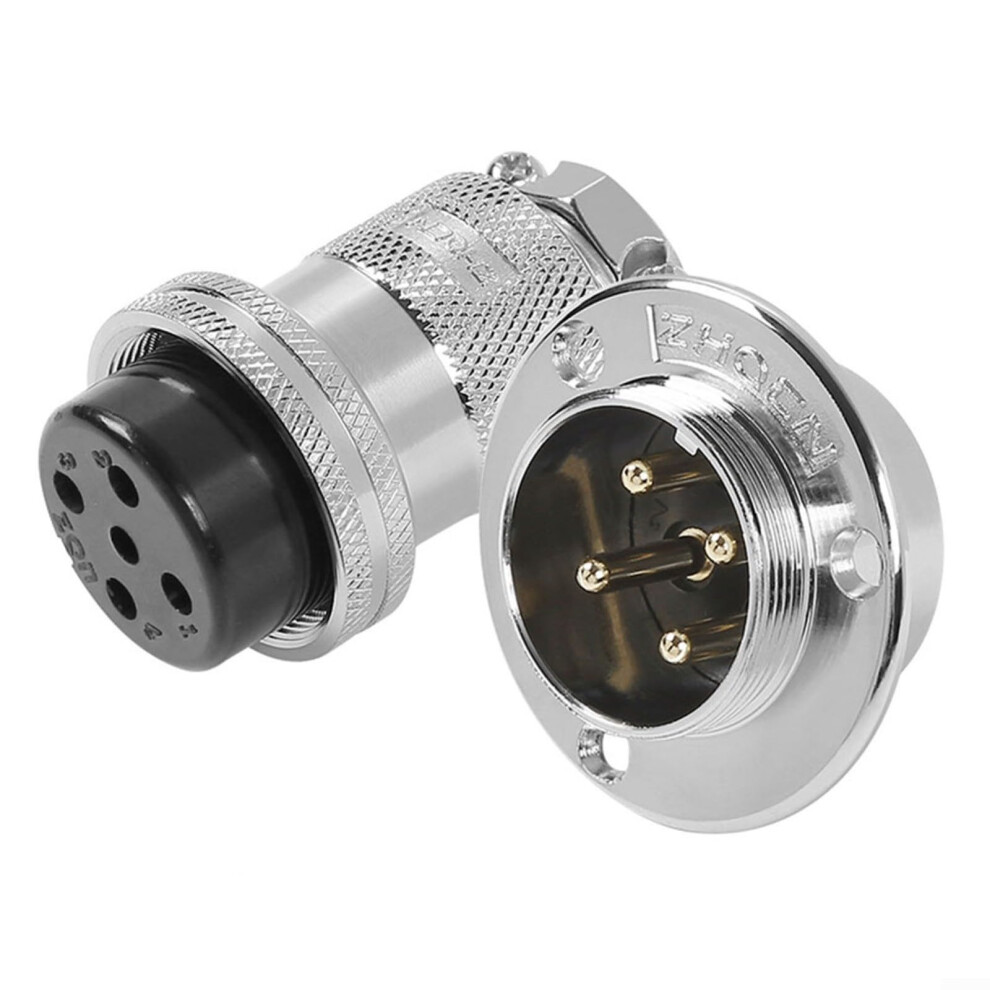 Aviation Connector 4 Pin Male And Female Set Polyphenylene Sulfide Insulation Temp Resistant Screw Locking 9187378407844