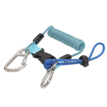 Cavo da immersione in acciaio inossidabile con gancio flessibile per fotocamere, gancio barriera corallina con molla, color blue, lunghezza