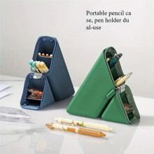Stylish Silicone Pen Holder,Foldable Pencil Case Holder,Desktop Office and Study Pen Cup Large-Capacity Pen Organizer Purples