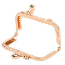 Embossed Pattern Retro Style Metal Purse Frames Kiss Lock Clasp Frame Stylish Clutch Frame Handle Durable Metal Material Corrosion Resistance Easy To