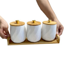 Keramikdosen-Set für Zucker, Kaffee, Tee, Exquisite Vorratsdosen-Sets mit Serviertablett, Dekorative Vorratstöpfe