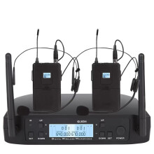 GLXD4 Professionele Draadloze Microfoon met Twee Kanalen, Headsetmicrofoon voor Toespraken in de Kerk, Lespodium met EU-Stekker