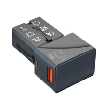 Adaptateur Secteur de Universel avec 1 Port USB-A QC 3.0 18 W et 1 Chargeur Rapide Type C PD 25 W pour Voyages Aux États-Unis, en Europe, au
