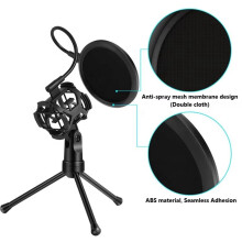 Professional Microphone Tripod Stand Isolation Shield Filter for Recording Maximum Isolation From Handling Vibration