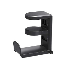 Drehbarer Kopfhörerständer, Verstellbarer Klemm-Kopfhörerhalter, PC-Gaming-Headset-Ständer mit 360-Grad-Drehung, Schwarz