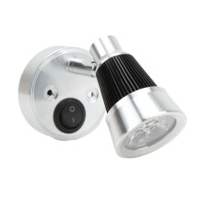 Lámpara de lectura LED abatible para autocaravana 12V 3W plateada 90