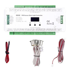 Controller Luci Scale con Sensore PIR A 32 Canali, Dimmer per Strisce LED RGB Pixel SPI A 2 Canali, Controller Luci Scale per Interni, 5 V-24 V.