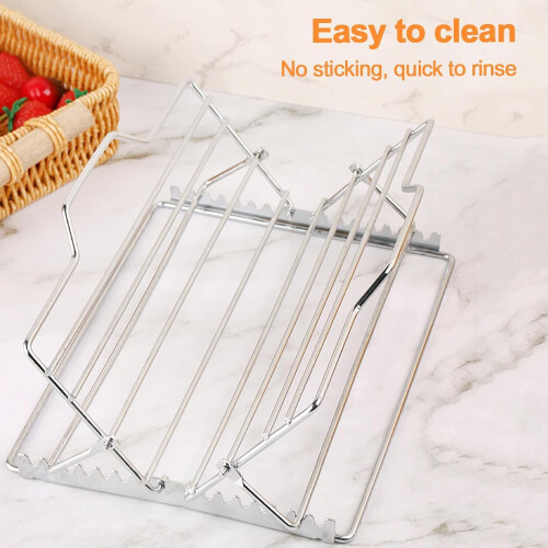 Roasting Rack Stainless Steel Adjustable Baking Rack for Oven Turkey Meat Cooling RustResistant 2