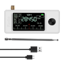 Bärbar Miniradio med Stöd för 0,5-108 MHz LSB/USB/AM/FM Fullband med Antennsignalmottagare /SW/MW/VHF-Band Vit