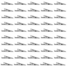 50 St Silver Tone Metall Alligator Clip Krokodil Clamps