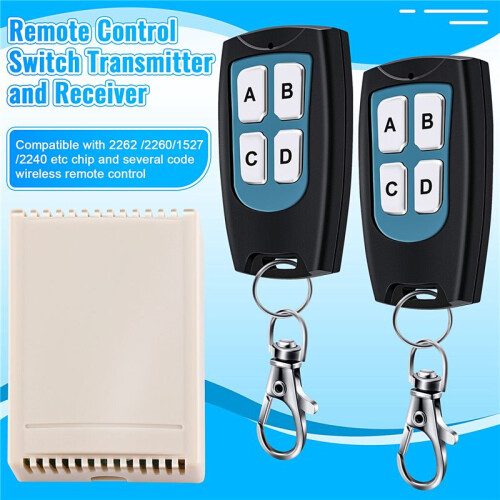Trasmettitore + Ricevitore  12V 4 Canali 200M Wireless RF Remote Control  2 1