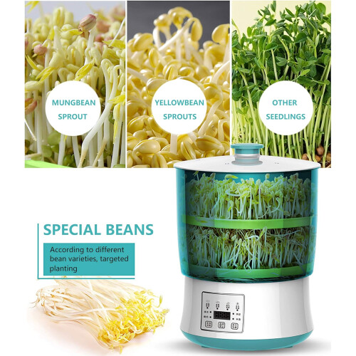 Large Capacity Automatic Bean Sprout Maker with LED Smart Display, Three Sprouting Modes for Home 2
