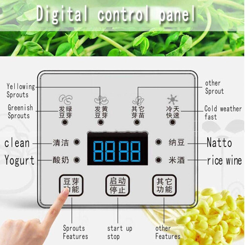 Large Capacity Automatic Bean Sprout Maker with LED Smart Display, Three Sprouting Modes for Home 1
