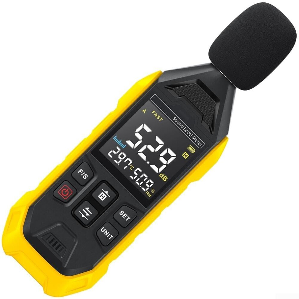 Digital Sound Level Meter With Sensitivity Lcd 30130 Db Range 600Mah Battery For Construction Noise Testing 9187378408704