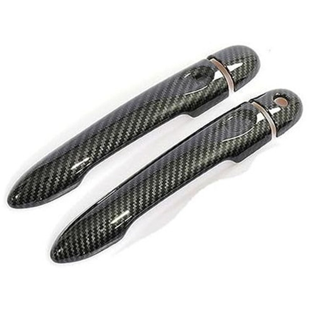 Glossy Carbon Fiber Door Handle Cover Trim Scratch Protector For Renault Clio Iv 20122019 Black 9199774062206