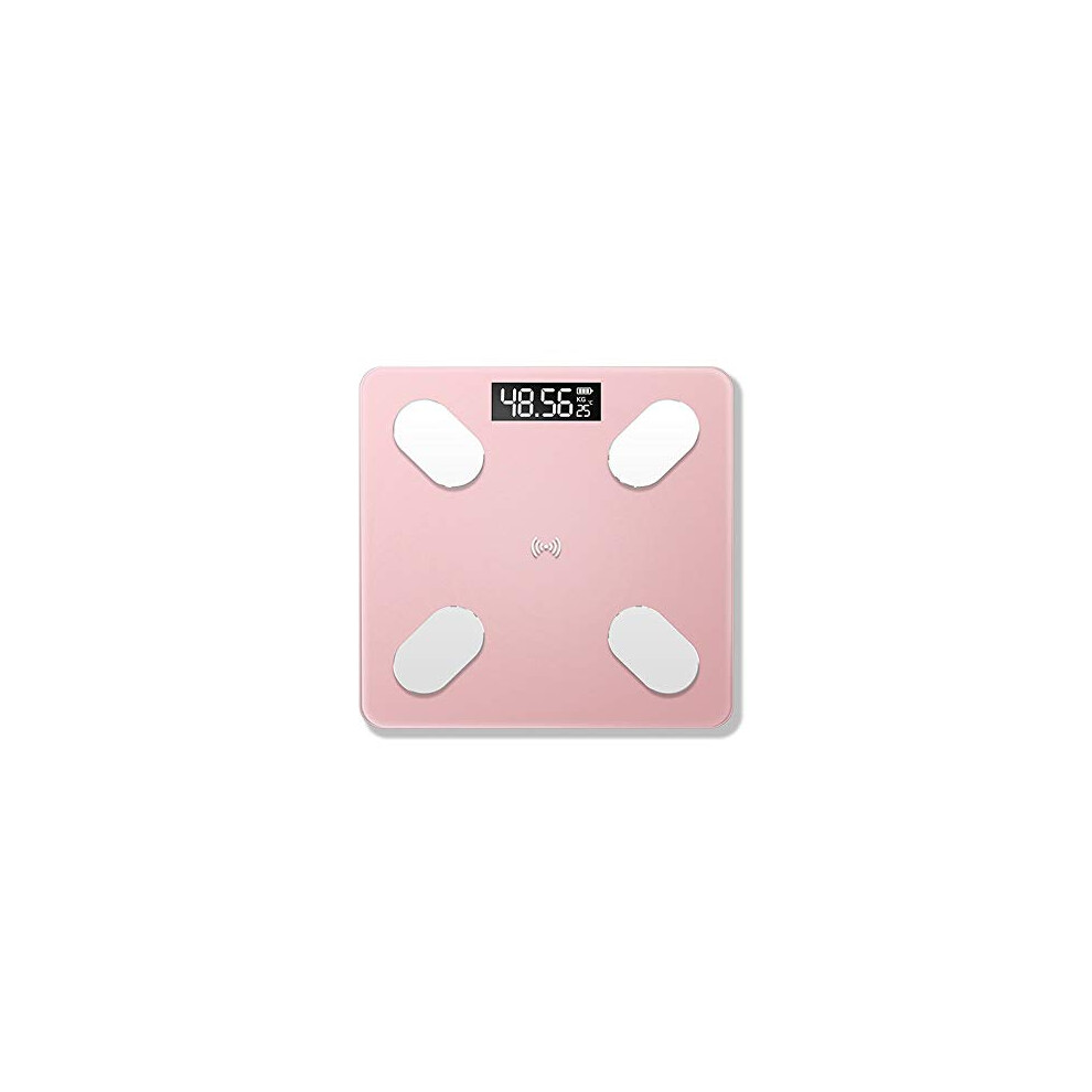 Smart Body Fat Scale with BMI, Bluetooth App Sync, LED Display, Rose Gold Digital Bathroom Scale