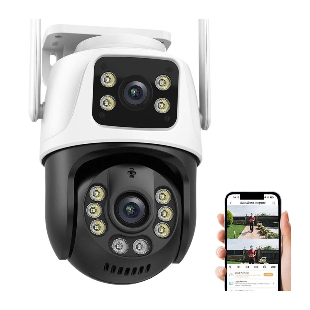 Security Cameras Wireless Outdoor 8Mp 4K Ptz Dual Lens Ai Tracking Dual Screen Ip Cam Cctv Optional 4Mp Cam 32Gb 9382693357489