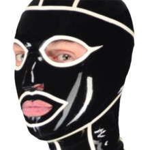 Latex Hood with Zipper Rubber Mask Fetish Head Cover Natural Latex Waterproof L60CM