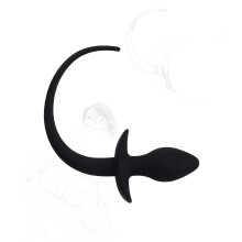 Anal Plug Dog Tail Butt Plug for Couples, G-Spot Stimulation, Prostate Massage, Black Silicone