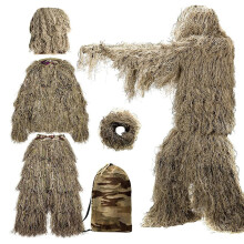 Ghillie Suit 3D Camo Leafy Lightweight Breathable Men Hunting Poncho For Hunters Sniper Airsoft Paintball Camouflage