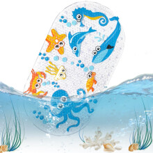 Toddler Bath Mat 15x28 Inch PVC Non Slip Kids Bathtub Mat with Suction Cups Cartoon Design