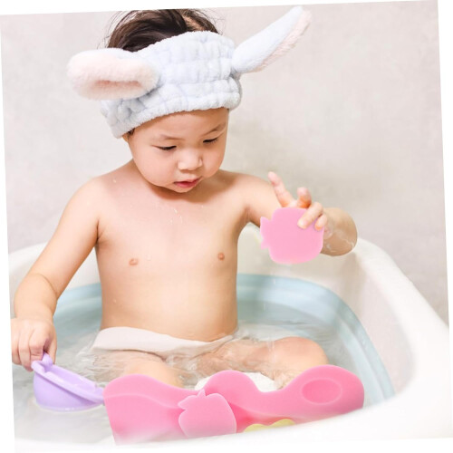 Bath Cushion Mat Soft Supportive Bath Sponge for Newborns Comfortable Bathtub Mat Random Style 1
