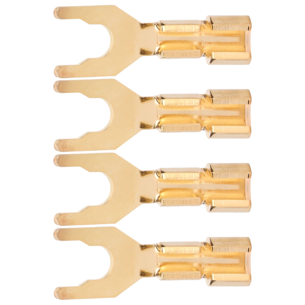 4Pcs Gold Plated Y Spade Connector 45 Fork Speaker Wire Diy 8411375540602