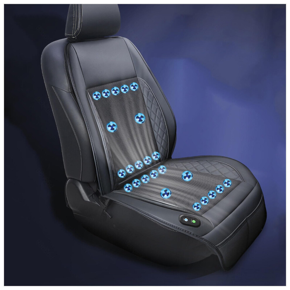 Cooling Car Seat Cover With 24 Turbo Fans And 3 Speed Airflow For Cars Suv Trucks 12V Black 9199774063333