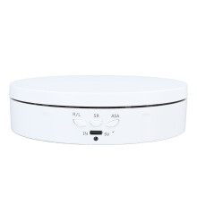 Electric Rotating Turntable 2-in-1 Remote Control Jewelry Display 22x14.5cm White
