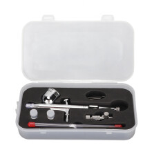 Airbrushsysteem met diverse sproeiers en naalden, precisiespuitmond, dual-action airbrush voor knutsel- en kunstprojecten, professionele airbrushset.