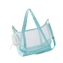 Ventilated Nylon Pet Carriers For Cats Breathable Travel Bag Mint Green Lightweight