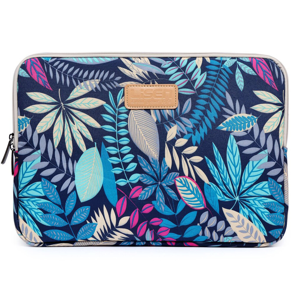 Laptop Sleeve Waterresistant Canvas Shockproof Case For 1013 Inch Macbook Air Pro Leaves Blue 9187378410578