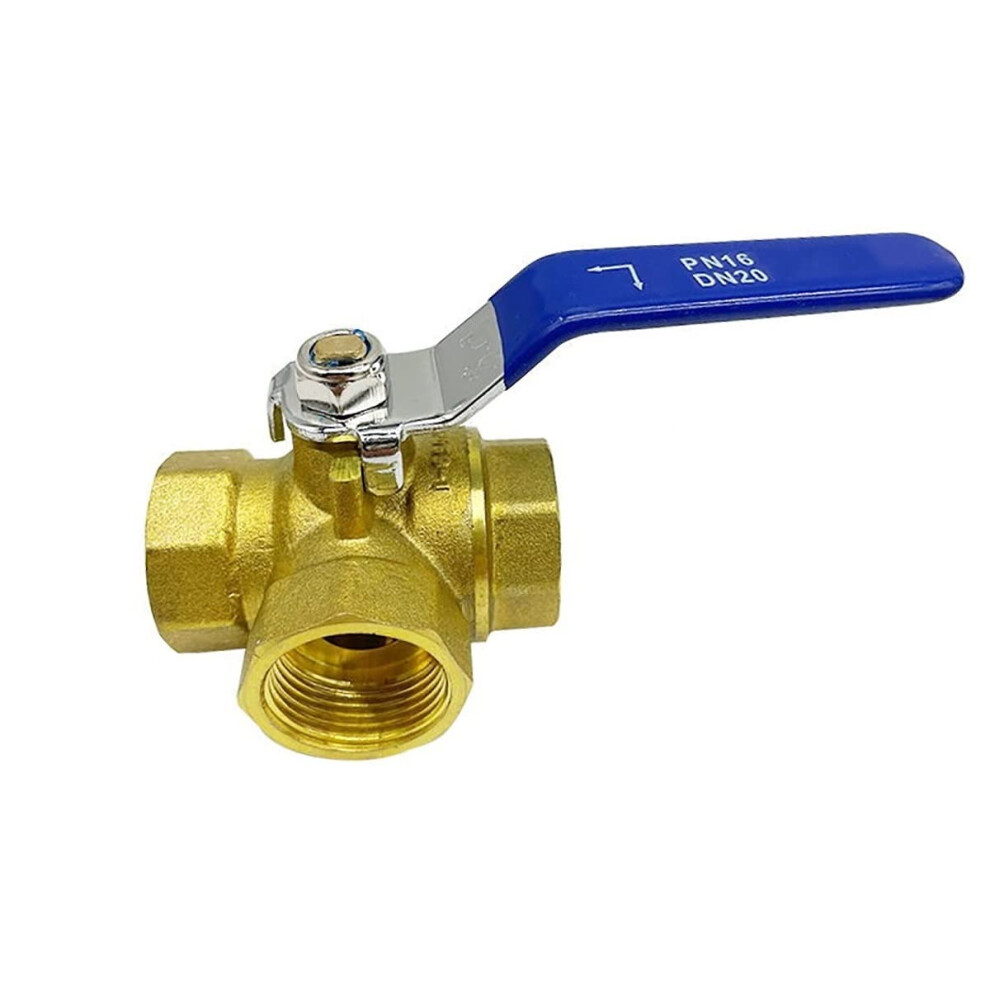 3/4 Inch Dn20 Brass Ttype Ball Valve With Stainless Steel Handle Leakproof For Water Oil Gas 9382693359728