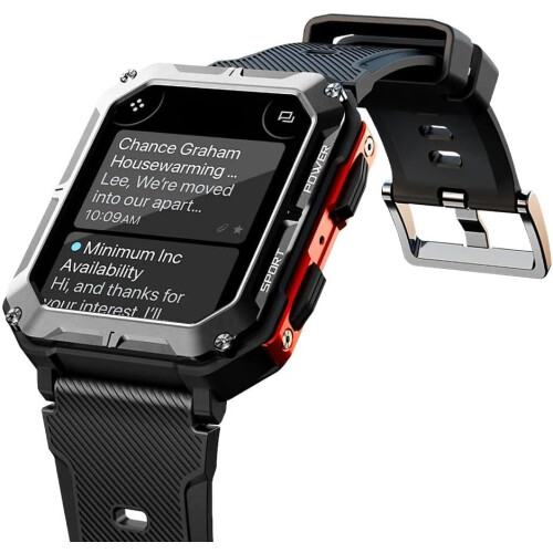 Indestructible Smartwatch Black Android iOS Compatible Durable Wearable Tech 1
