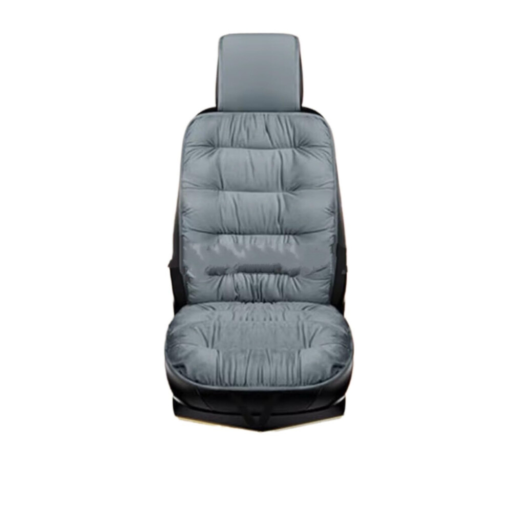 Winter Car Seat Cover Cushion With Back Pad, Soft Plush Front Seat Protector For Suv Truck Sedan, 1Pc Gray 9347817502282