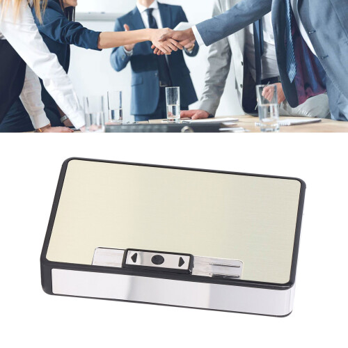 Medium USB Charging Metal Cigarette Case with Lighter, 150mAh, Gold