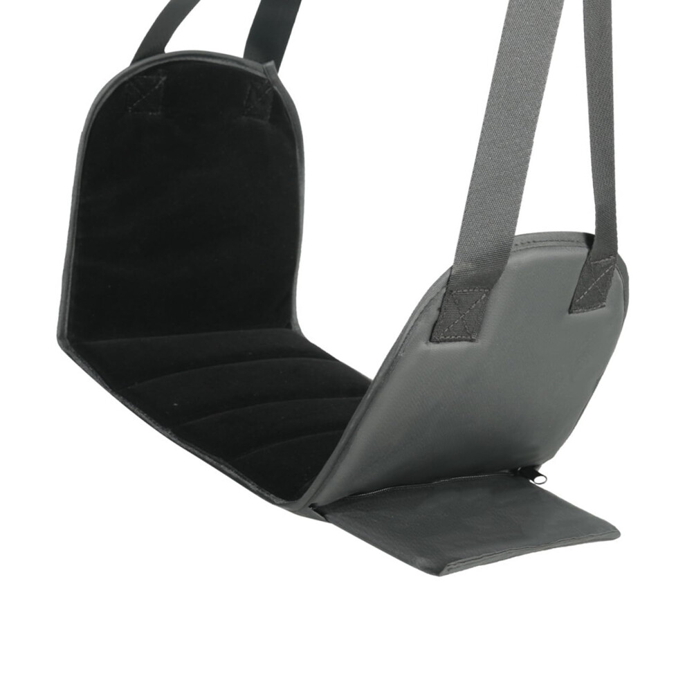 Airplane Foot Rest With Adjustable Strap And Memory Foam Pad For Long Flights Ergonomic Support Black 9199774065306